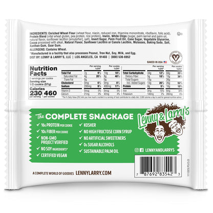 Lenny & Larry's Choc-O-Mint Complete Cookie, Vegan, 16g Protein (12 Pack)