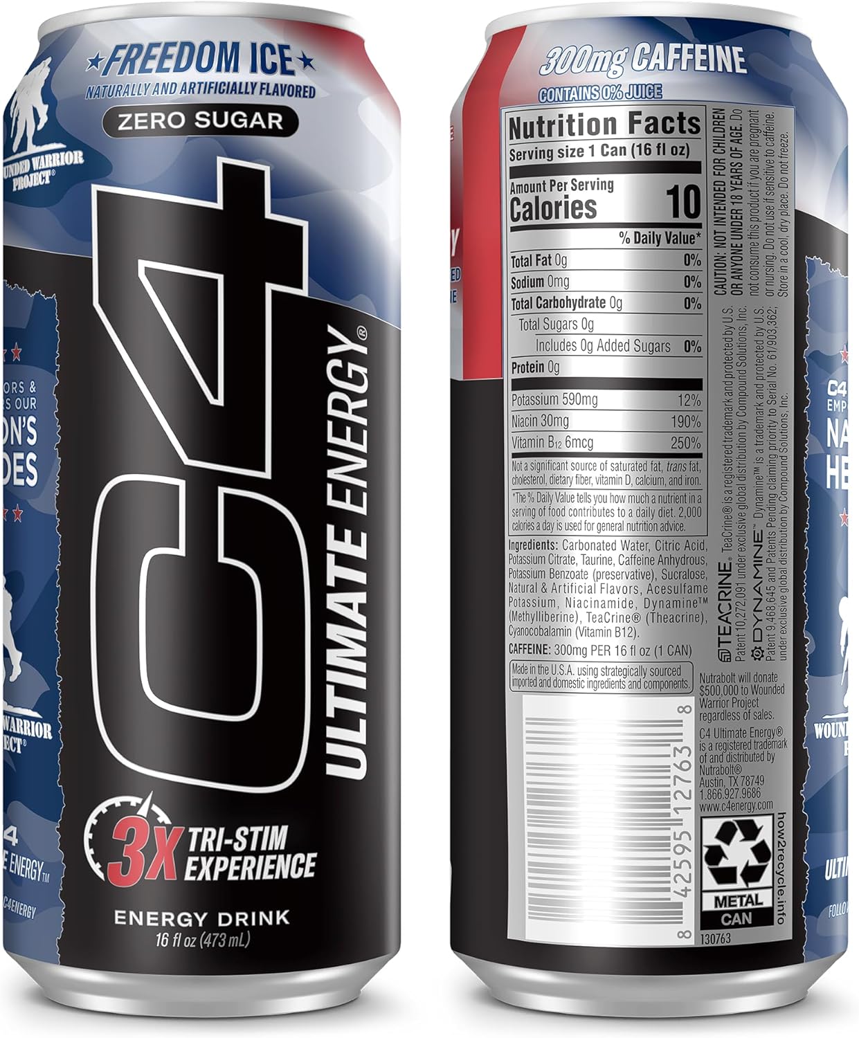Cellucor C4 Ultimate Pre-Workout Energy Drink, Freedom Ice (16oz, Pack of 12)