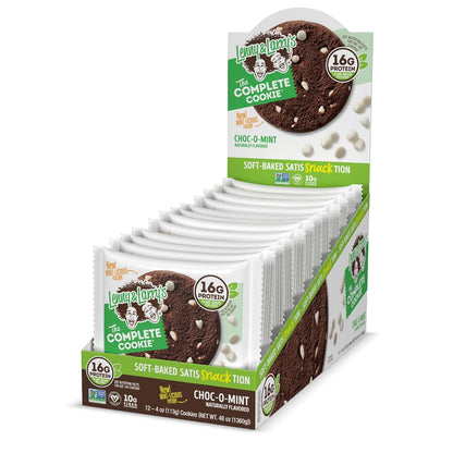 Lenny & Larry's Choc-O-Mint Complete Cookie, Vegan, 16g Protein (12 Pack)