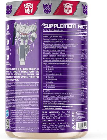 Transformers Allspark Hydration BCAA/EAA by Core Nutritionals, Free Megatron Prize (30 Servings, Blood Orange Passion Fruit)