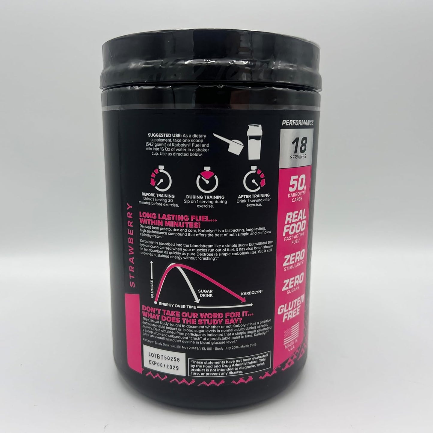 EFX Sports Karbolyn Fuel - Fast Absorbing Carb Powder for Energy & Recovery (Strawberry, 18 Servings)