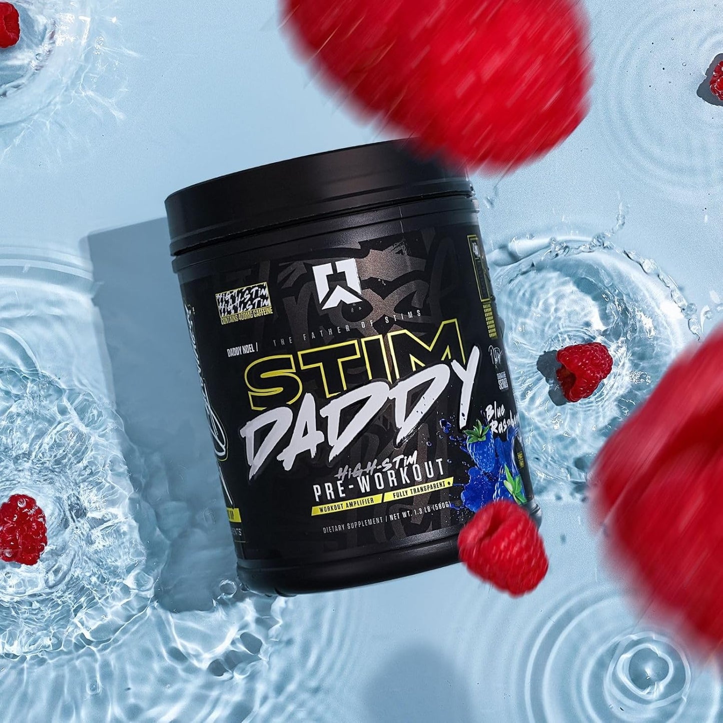 RYSE Up Stim Daddy High Stimulant Pre-Workout by Noel Deyzel (Blue Raspberry, 40 Servings)
