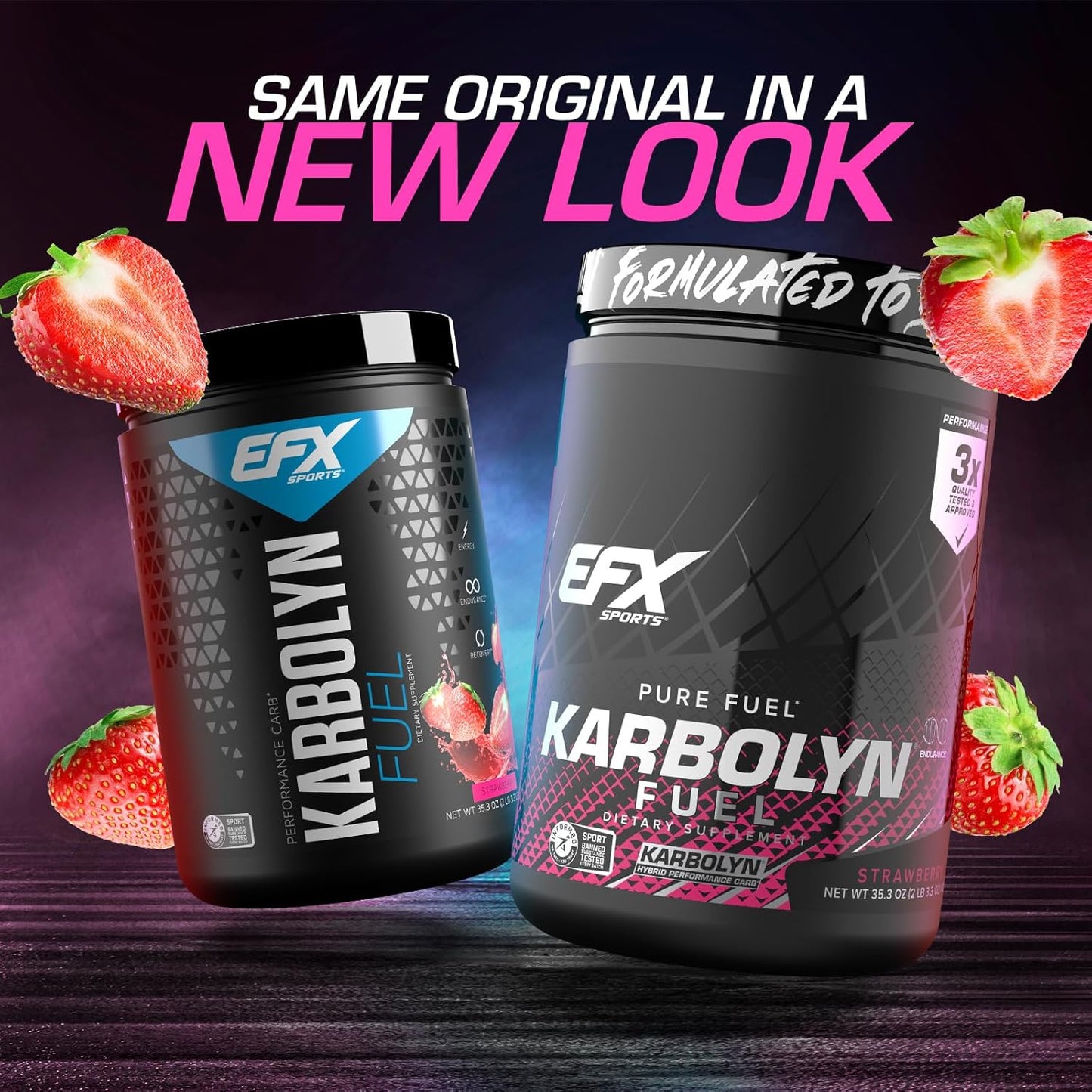 EFX Sports Karbolyn Fuel - Fast Absorbing Carb Powder for Energy & Recovery (Strawberry, 18 Servings)