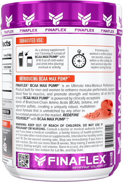 FINAFLEX BCAA MAX Pump, Peach Mango - Strength & Recovery (30 Servings)