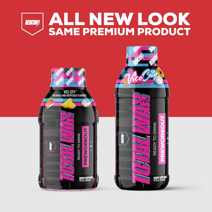 REDCON1 Total War Preworkout RTD, Vice City - 350mg Caffeine (12 Servings)