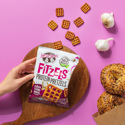 Lenny & Larry's Everything Bagel FITZELS - Vegan Protein Pretzels (8 Bags, 3oz)