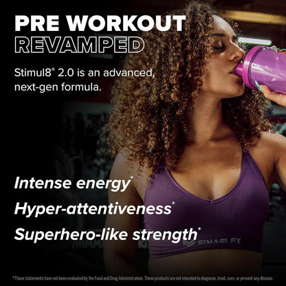 FINAFLEX STIMUL8 2.0 Pre Workout, Sweet Cherry - Energy & Focus (30 Servings)