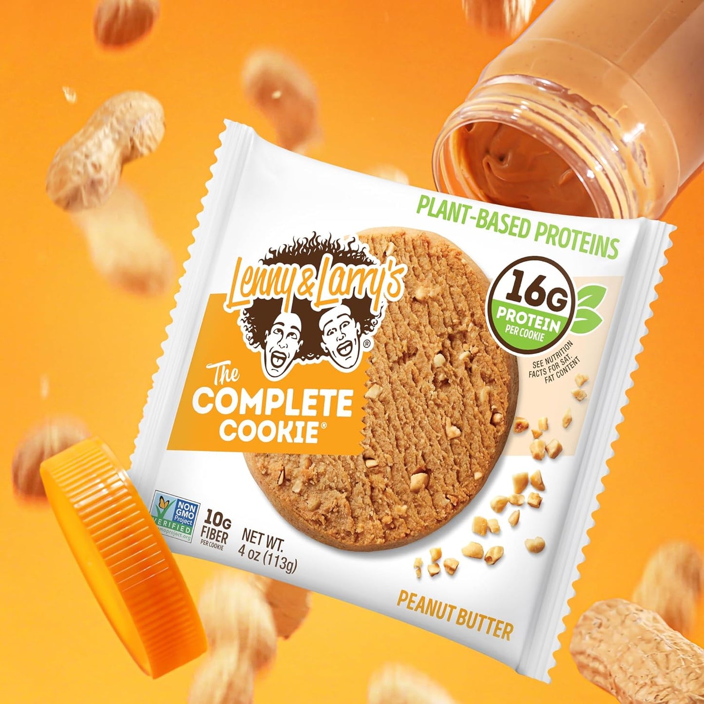 Lenny & Larry's Peanut Butter Complete Cookie, Vegan, 16g Protein (12 Pack)