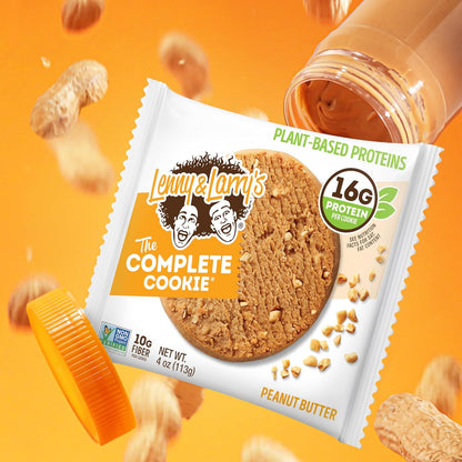 Lenny & Larry's Peanut Butter Complete Cookie, Vegan, 16g Protein (12 Pack)