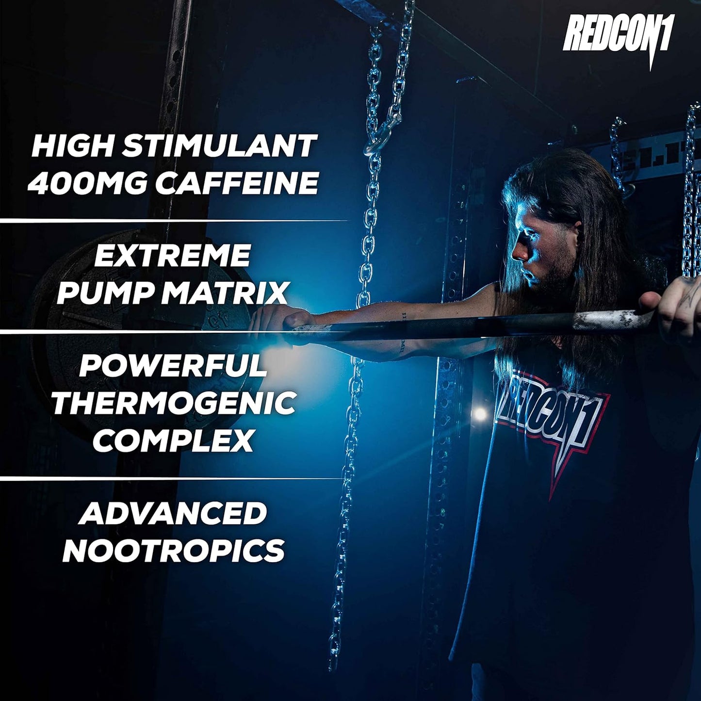 REDCON1 Total War Black Ops Preworkout, Blue Lemonade, 400mg Caffeine (20 Servings)