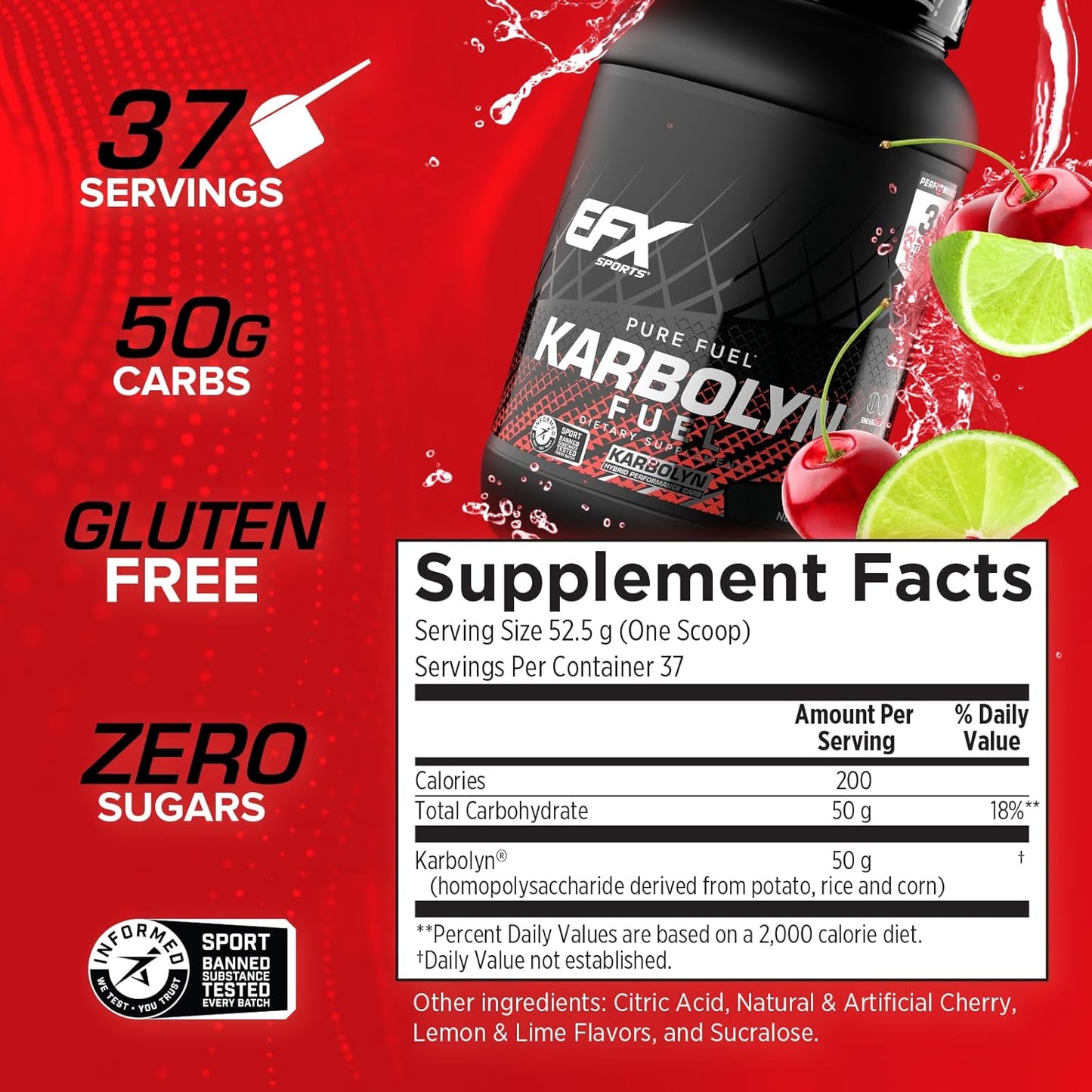 EFX Sports Karbolyn Fuel - Carb Load & Recovery, Stimulant-Free (37 Servings)