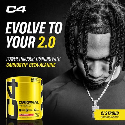 Cellucor C4 Original Pre Workout Powder, Fruit Punch (30 Servings, Sugar Free)