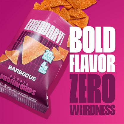 Legendary Foods BBQ Protein Chips - Keto, Gluten-Free Taco Snacks (7 Pack, 1.2oz)
