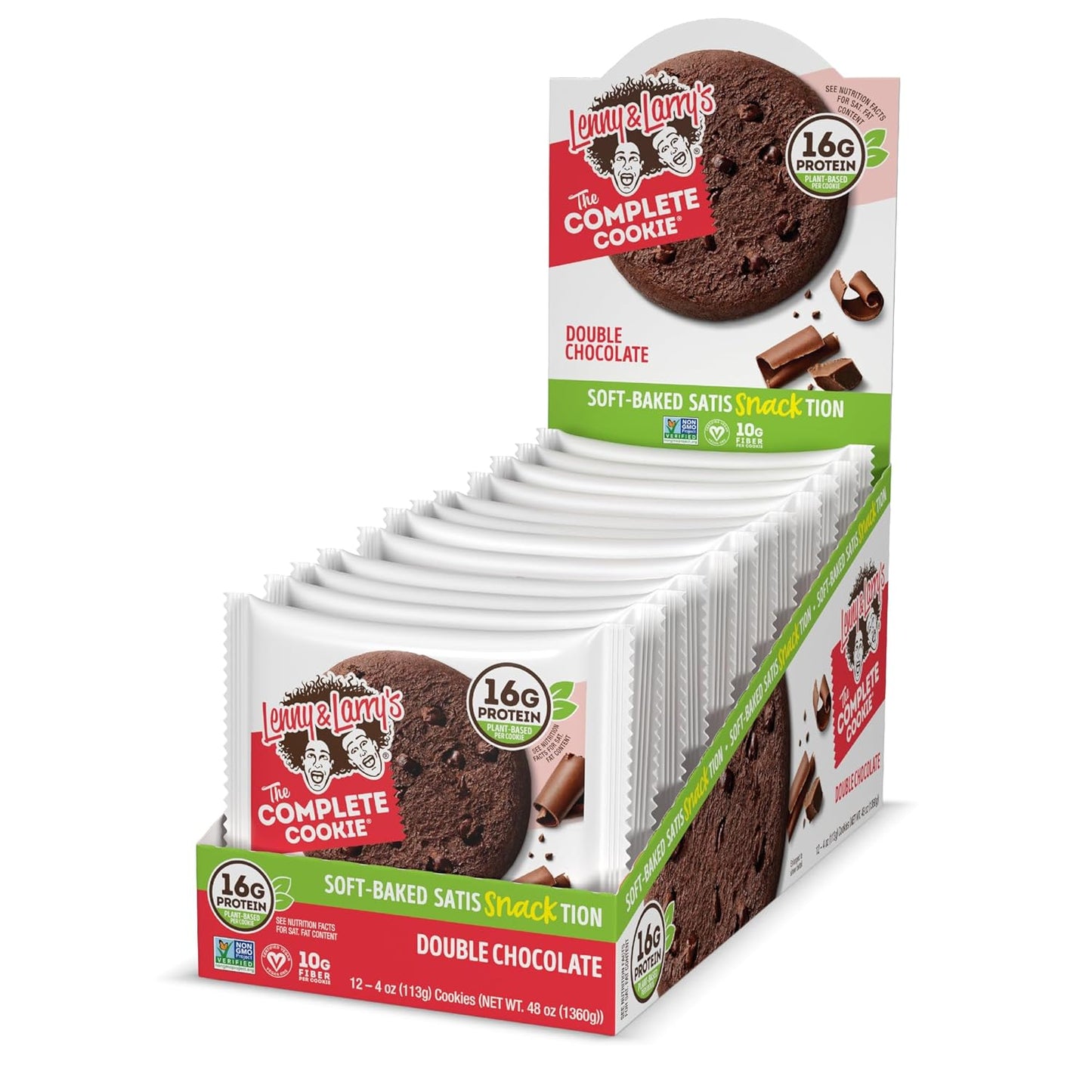 Lenny & Larry's Double Chocolate Complete Cookie, Vegan, 16g Protein (12 Pack)