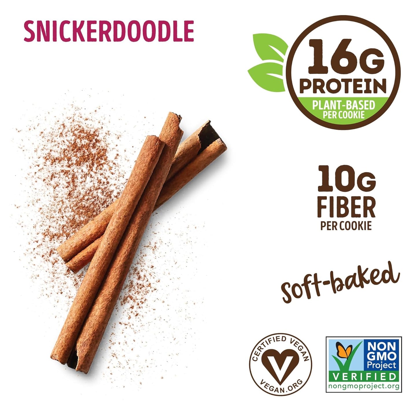 Lenny & Larry's Snickerdoodle Complete Cookie, Vegan, 16g Protein (12 Pack)