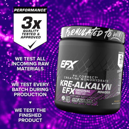 EFX Sports Kre-Alkalyn Creatine Powder for Strength & Performance (Mango, 110 Servings)