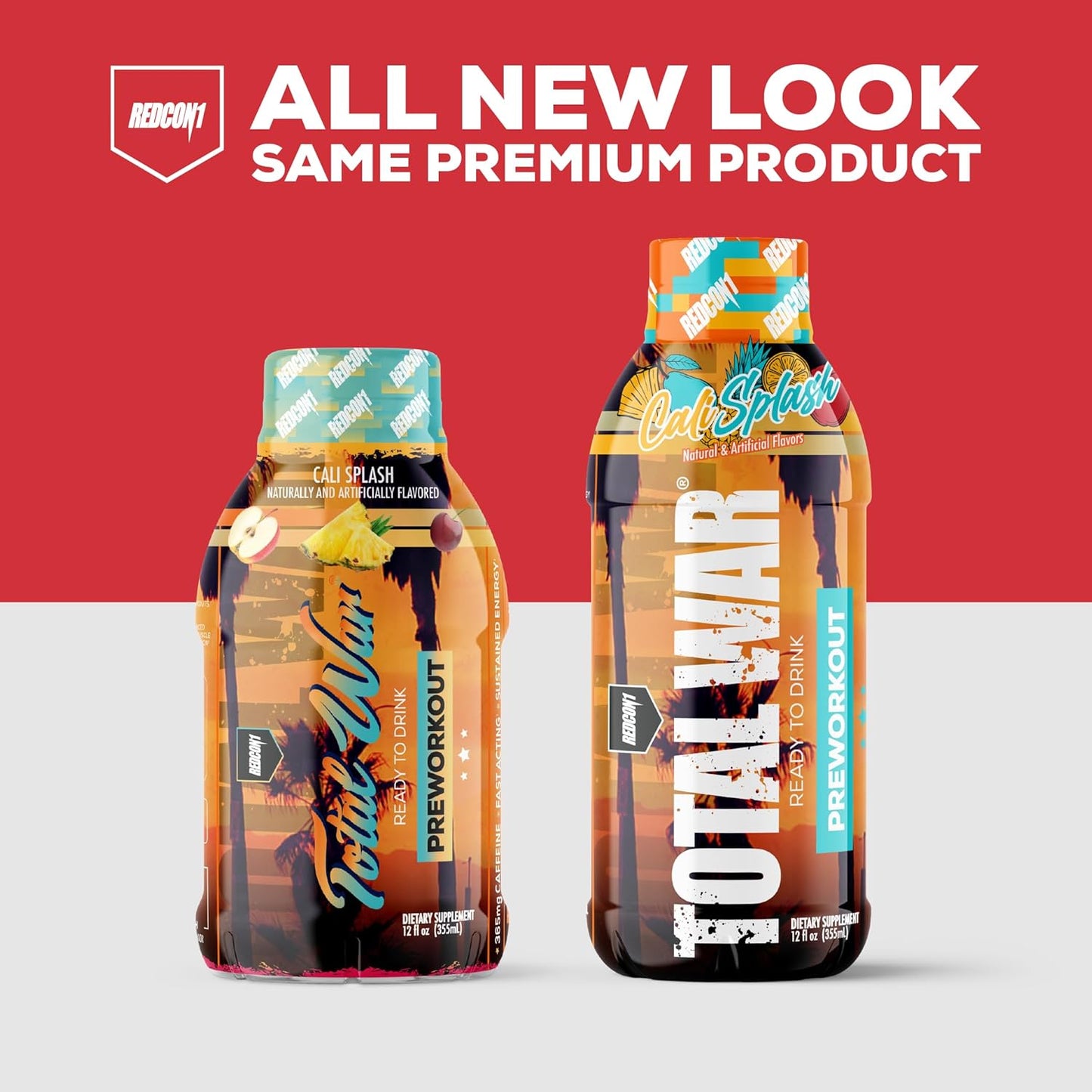 REDCON1 Total War Pre Workout Drink - Endurance & Keto Friendly (Cali Splash, 12 Servings)