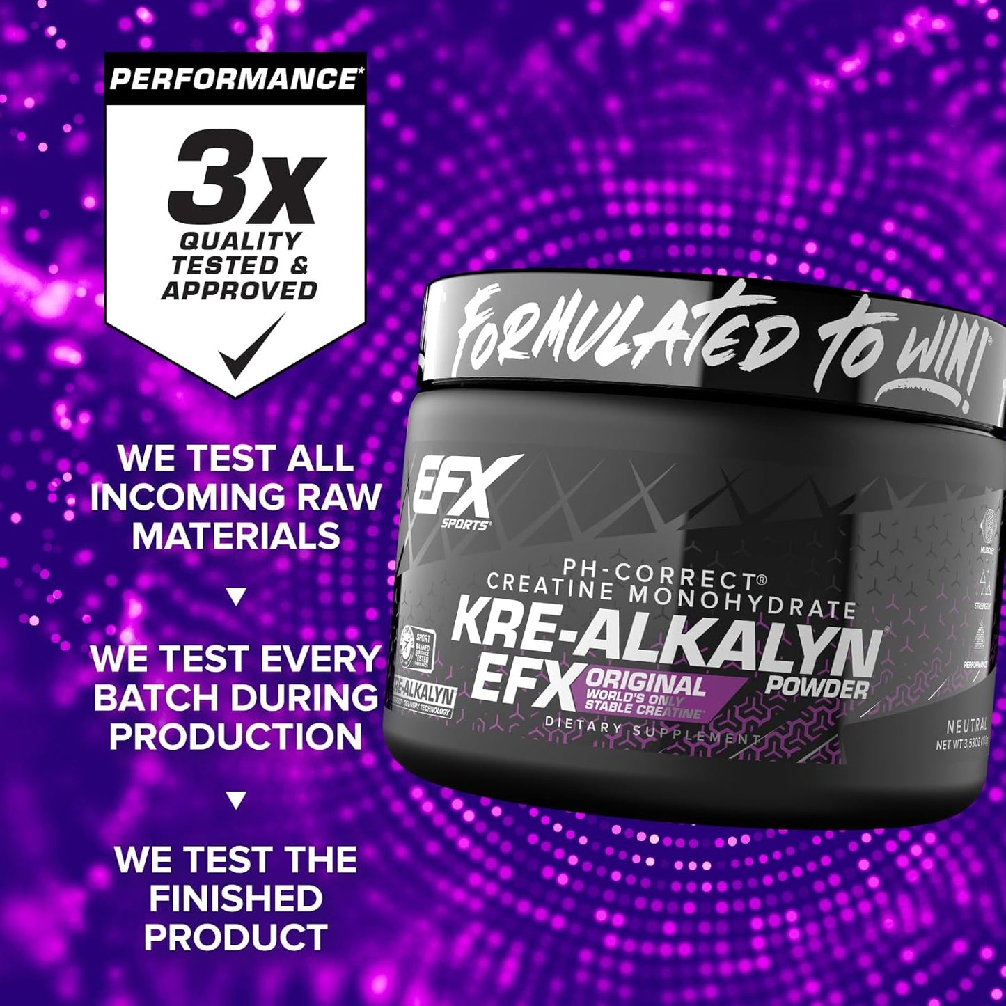 EFX Kre-Alkalyn Creatine Powder for Strength & Muscle Growth (66 Servings)