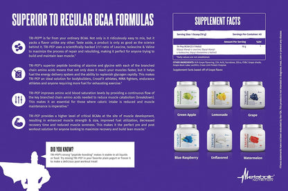 Metabolic Nutrition TRIPEP BCAA Powder, Unflavored (400g, 40 Servings)