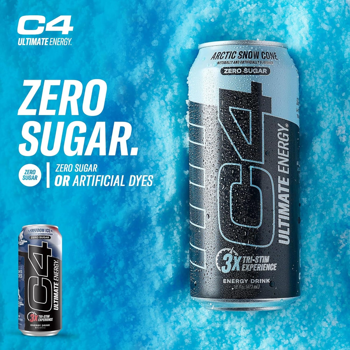 Cellucor C4 Ultimate Pre-Workout Energy Drink, Freedom Ice (16oz, Pack of 12)