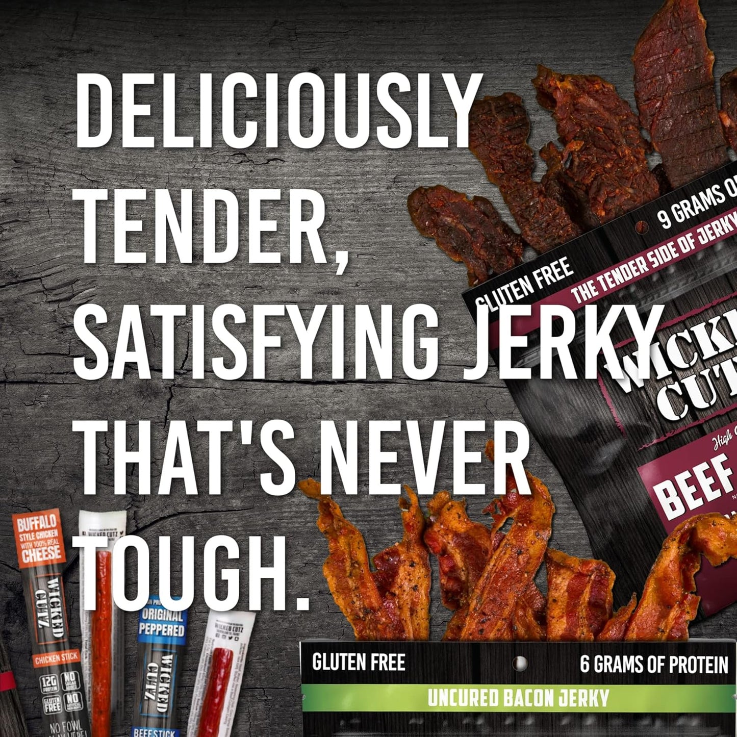 BBQ Mesquite Beef Jerky - Tender, High Protein, Gluten-Free (2 Bags)