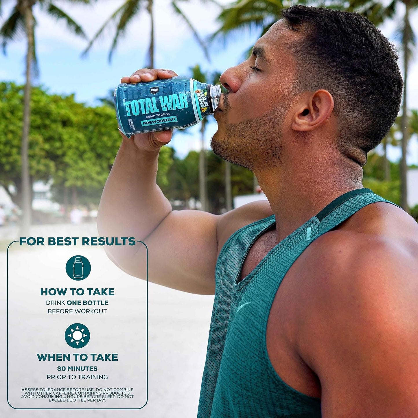 REDCON1 Total War Pre Workout Drink - Endurance & Keto Friendly (Cali Splash, 12 Servings)