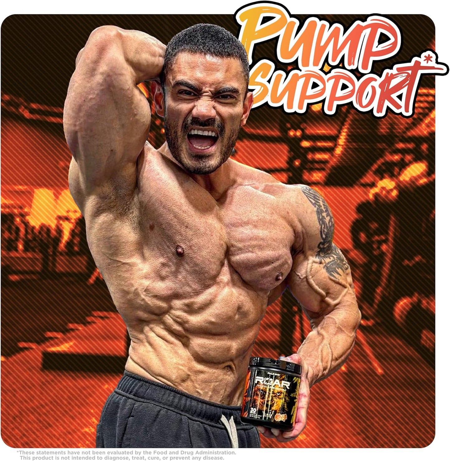Rule 1 R1 Roar Pre-Workout Powder, Creatine & Caffeine (Peach Mango, 30 Servings)