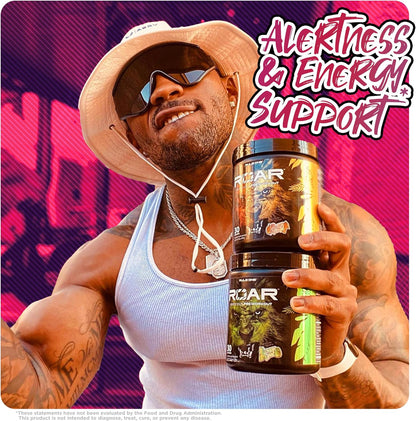 Rule 1 R1 Roar Pre-Workout Powder - Creatine, Caffeine, Electrolytes (30 Servings, Wild Grape)