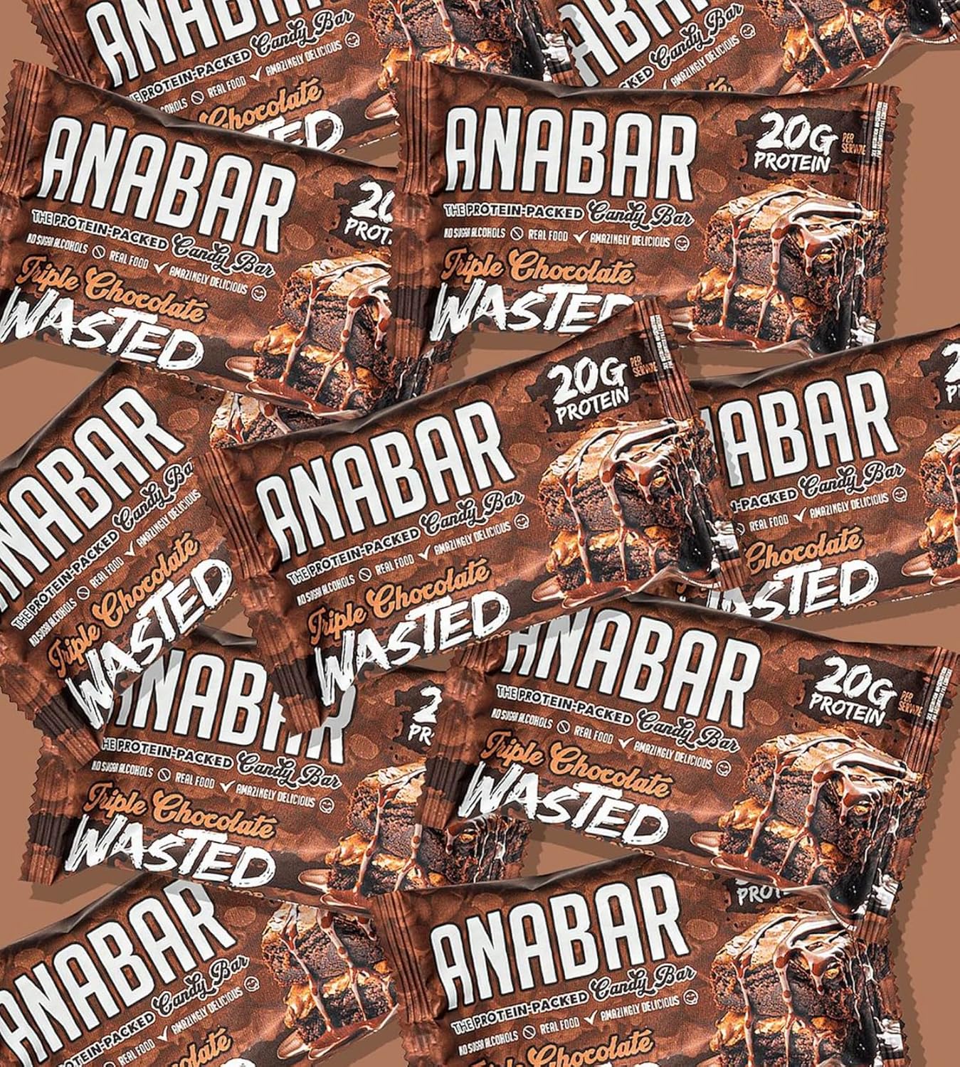 Anabar Protein Bar, Triple Chocolate, 20g Protein, No Sugar Alcohols (12 Bars)